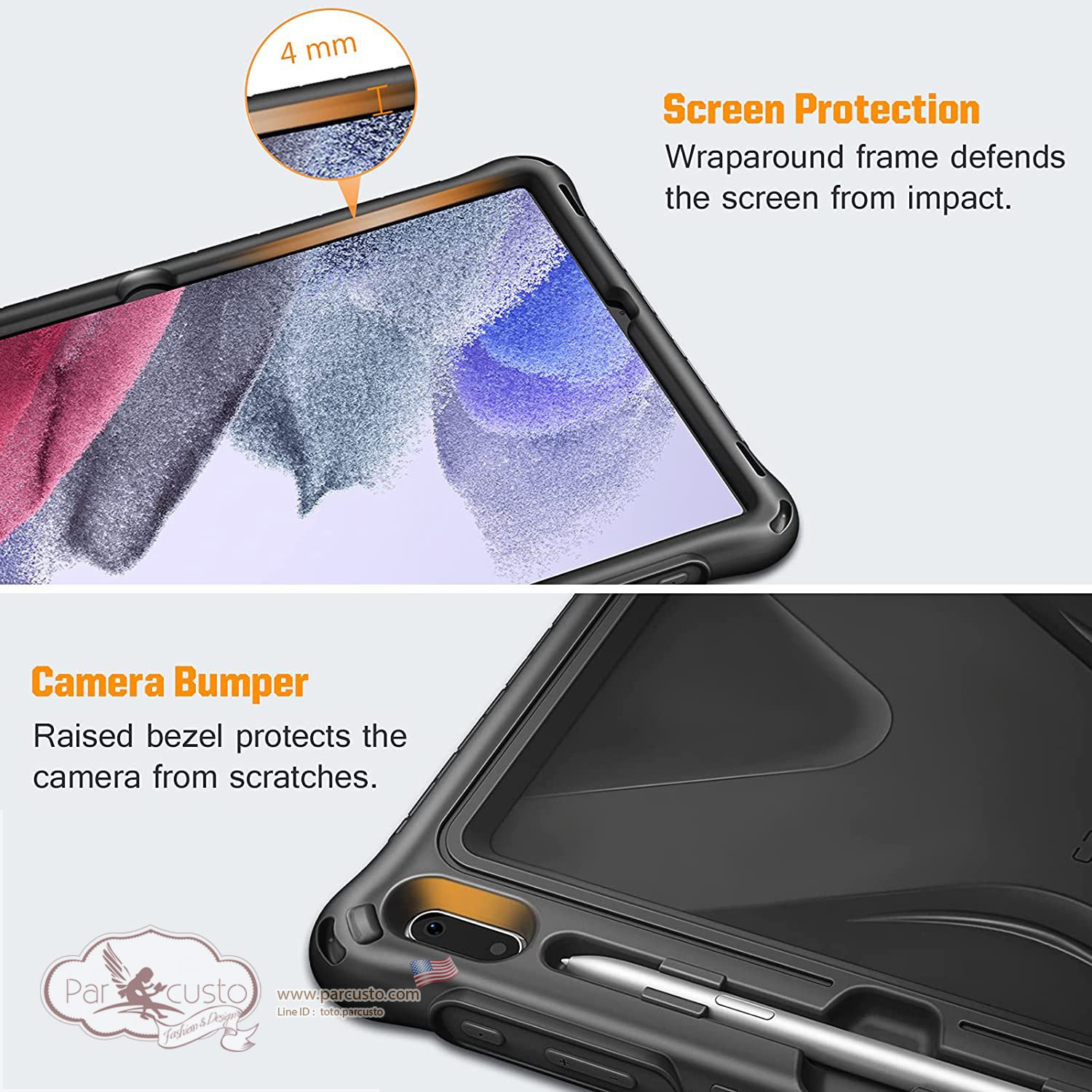 เคสซิลิโคน Samsung Galaxy Tab S7 FE 12.4 inch 2021 [CASEBOT] จาก Fintie [Pre-order USA]