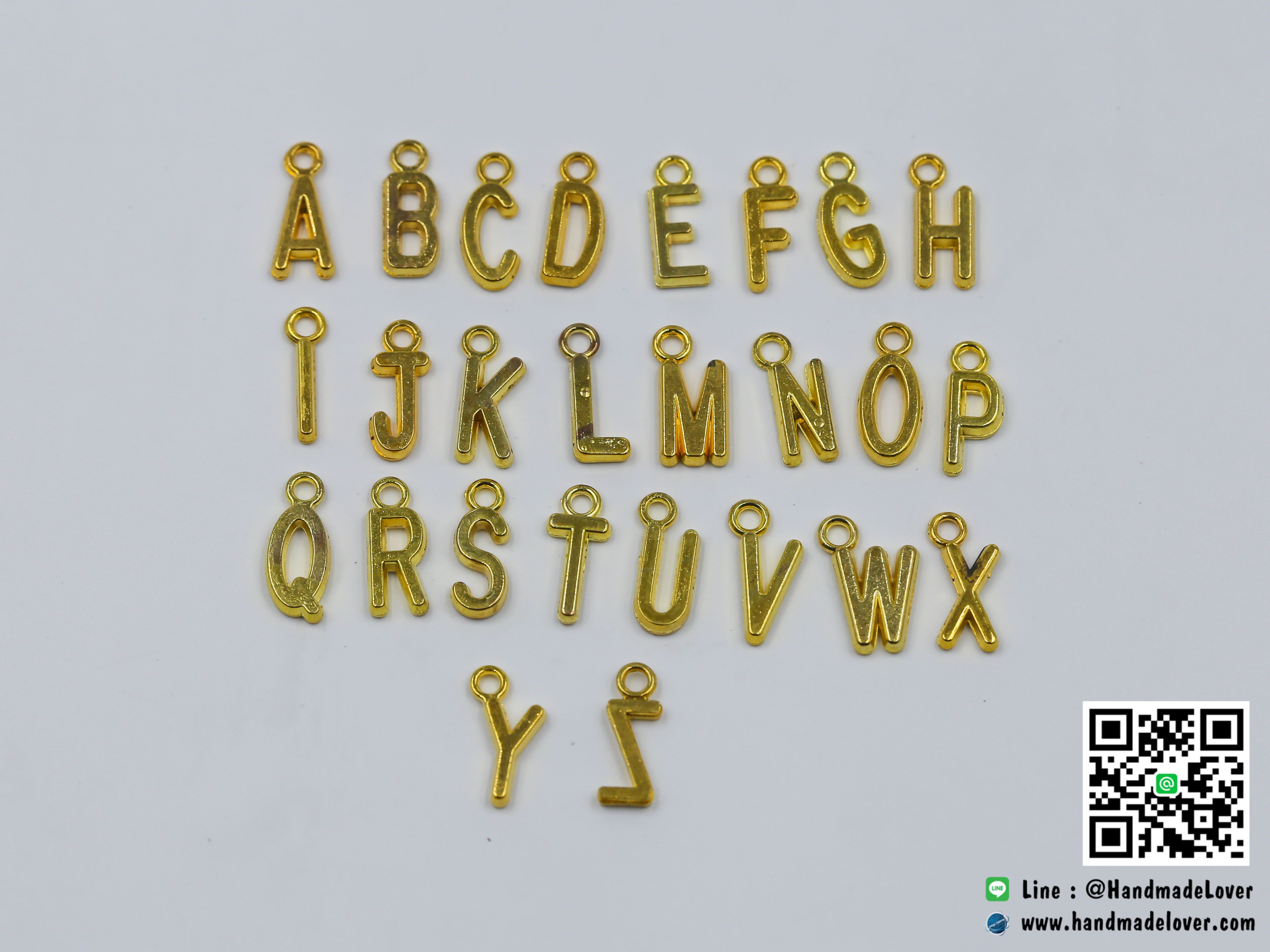 จี้,ตัวห้อยซิปโลหะ สีทอง ตัว "A-Z" แบบห้อย