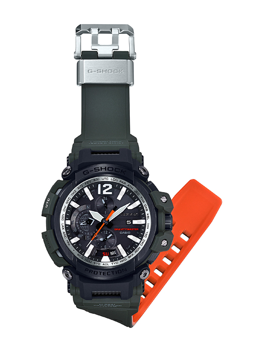 นาฬิกา Casio G-Shock นักบิน GRAVITYMASTER Master in OLIVE DRAB GPS Hybrid Waveceptor with Bluetooth GPW-2000 series รุ่น GPW-2000-3A (สายทูโทน) ของแท้ รับประกัน1ปี