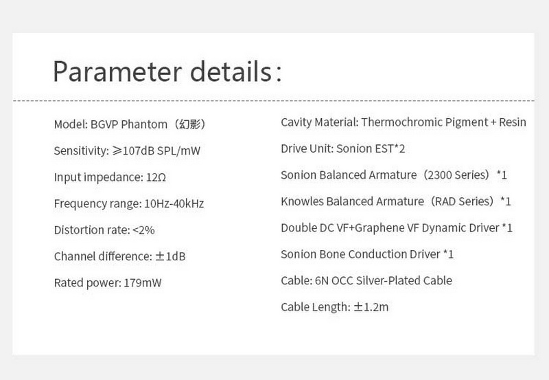 BGVP Phantom หูฟัง Hybrid 8 ไดรเวอร์ 2BA+2DD+2EST+2BCD ระดับเรือธง ประกันศูนย์ไทย