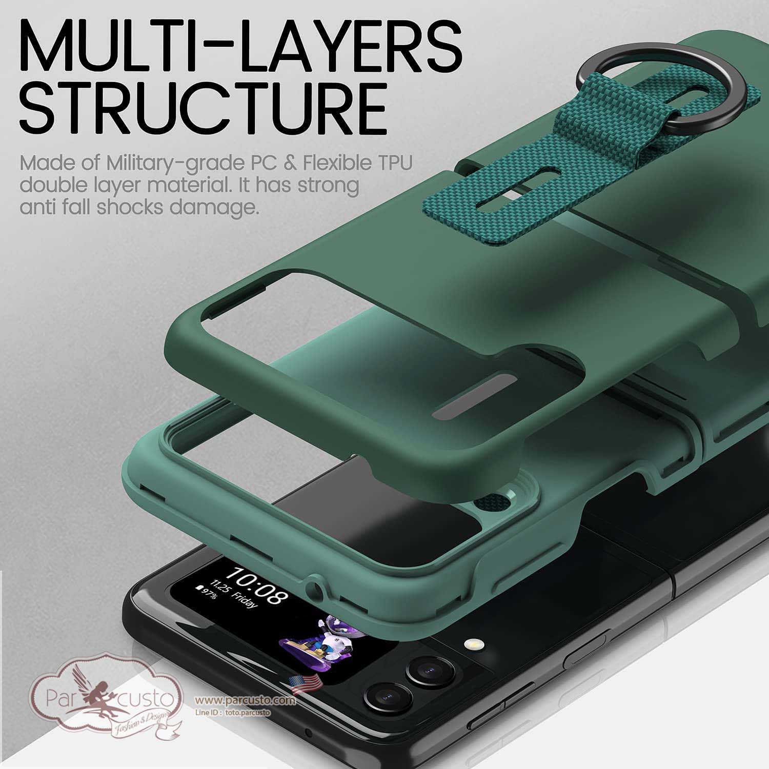 เคสกันกระแทก Samsung Galaxy Z Flip 3 จาก X-FOUR [Pre-order USA]