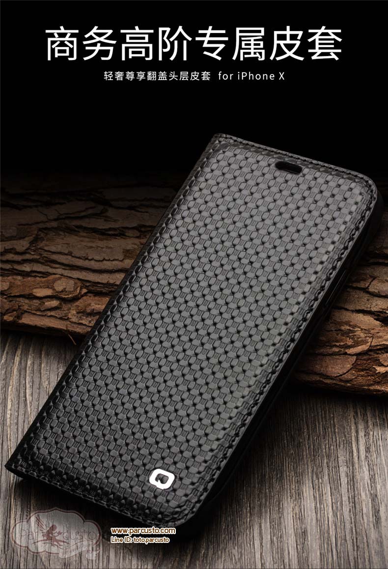 เคสหนังแท้ Apple iPhone X มี Texture จาก QIALINO [Pre-order]
