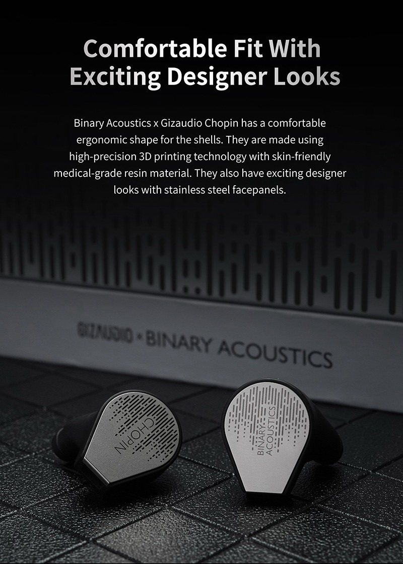Gizaudio x Binary Chopin หูฟัง IEMs Hybrid 4 ไดรเวอร์ 1DD+3BA ประกันศูนย์ไทย