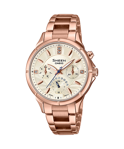 นาฬิกา คาสิโอ Casio SHEEN MULTI-HAND SHE-3047 series รุ่น SHE-3047PG-9A ของแท้ รับประกัน1ปี
