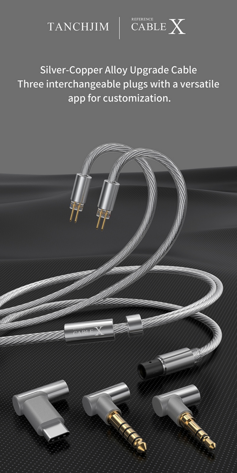 TANCHJIM CableX สายอัพเกรดโลหะผสม ทองแดง ชุบเงิน ถอดเปลี่ยนปลั๊กได้ ประกันศูนย์ไทย