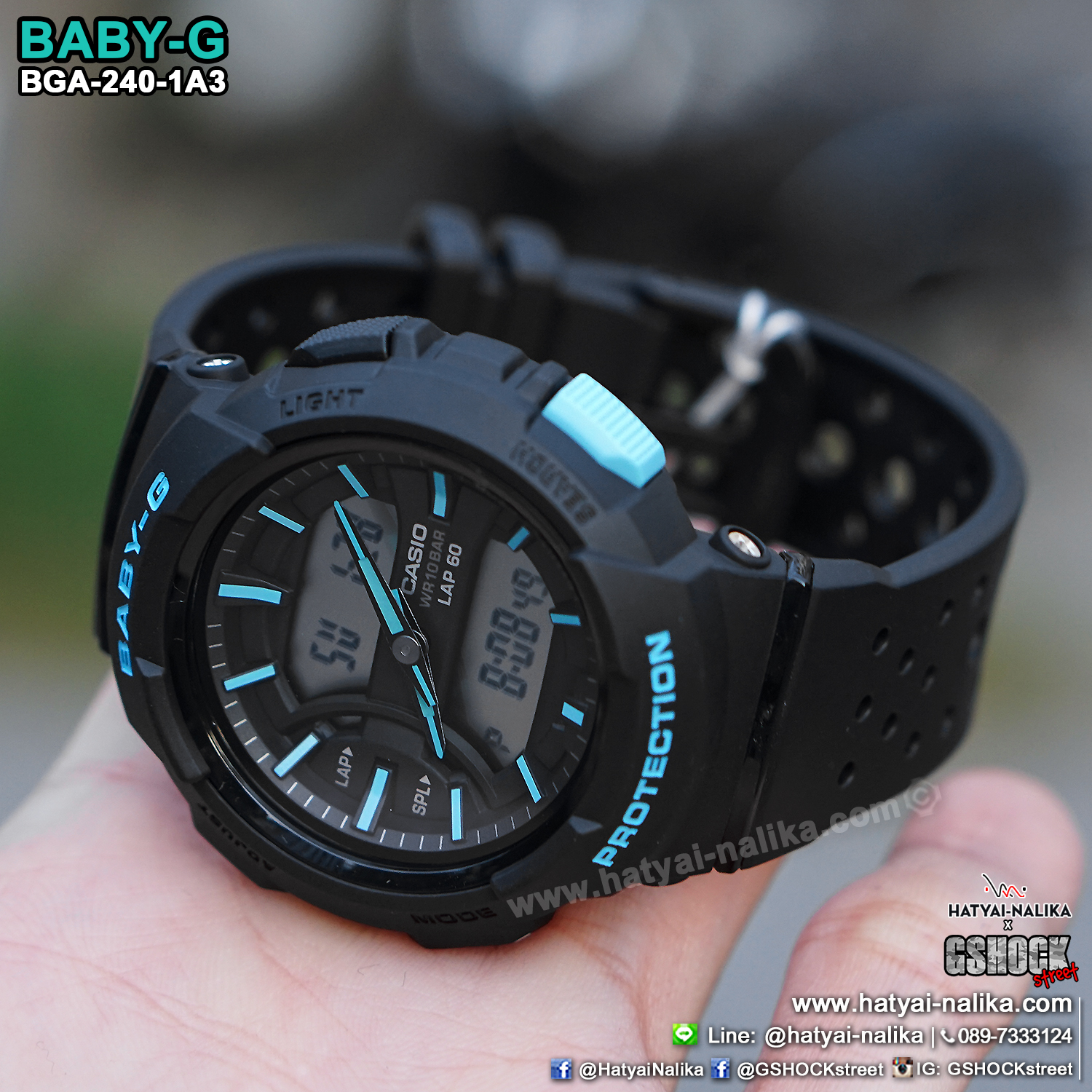 นาฬิกา Casio Baby-G for Running BGA-240 Neon Color series รุ่น BGA-240-1A3 ของแท้ รับประกัน1ปี