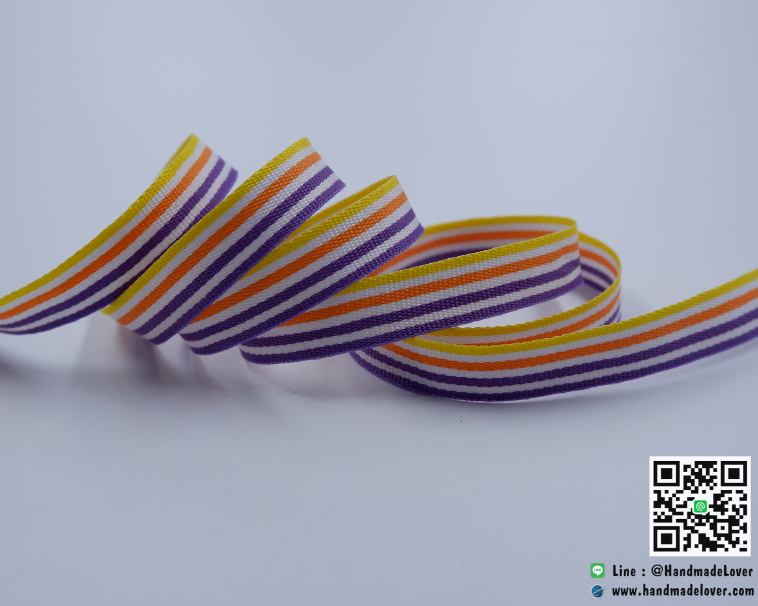 ริบบิ้นผ้า ลายทาง ขนาด 9 มิล