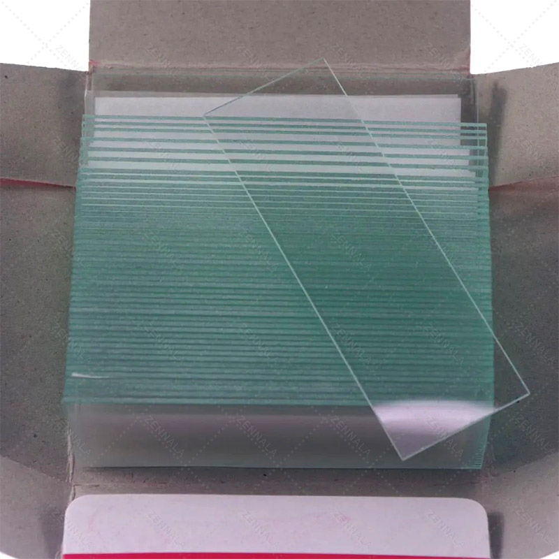 กระจกสไลด์ หนา 1 mm สี่เหลี่ยมผืนผ้า 1 กล่อง 50 แผ่น