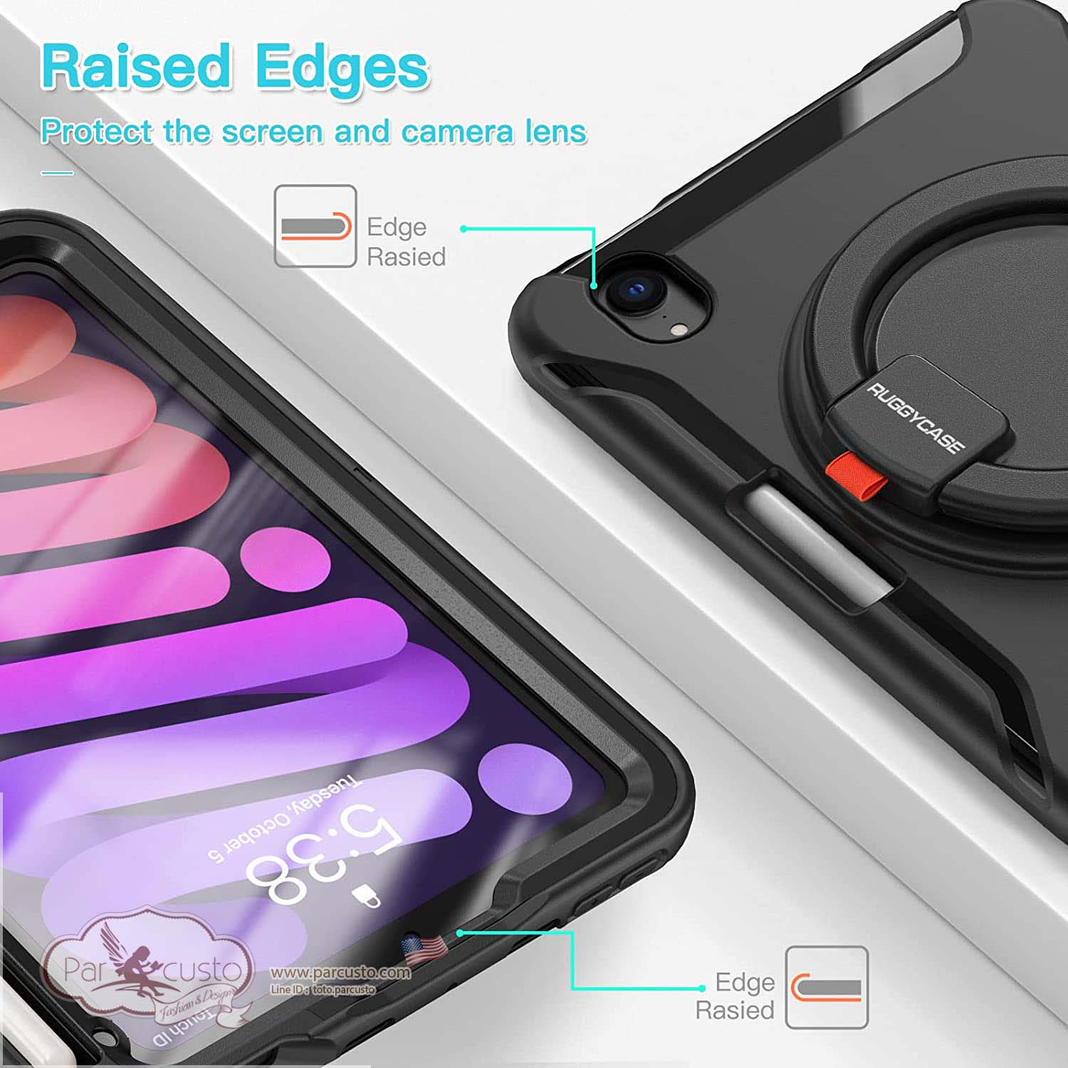 เคสกันกระแทก Apple iPad mini 6 2021 [360 Degrees Rotation Stand] จาก RUGGYCASE [Pre-order USA]