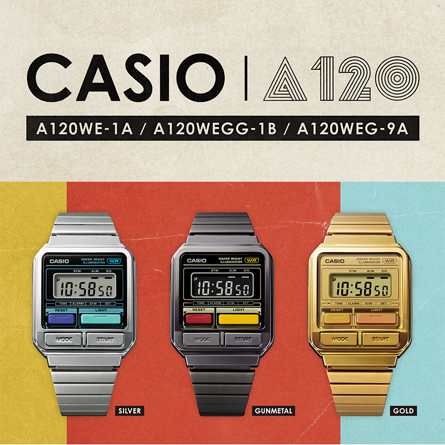 นาฬิกา Casio DIGITAL Vintage A-120 series รุ่น A120WEGG-1B ของแท้ รับประกัน1ปี