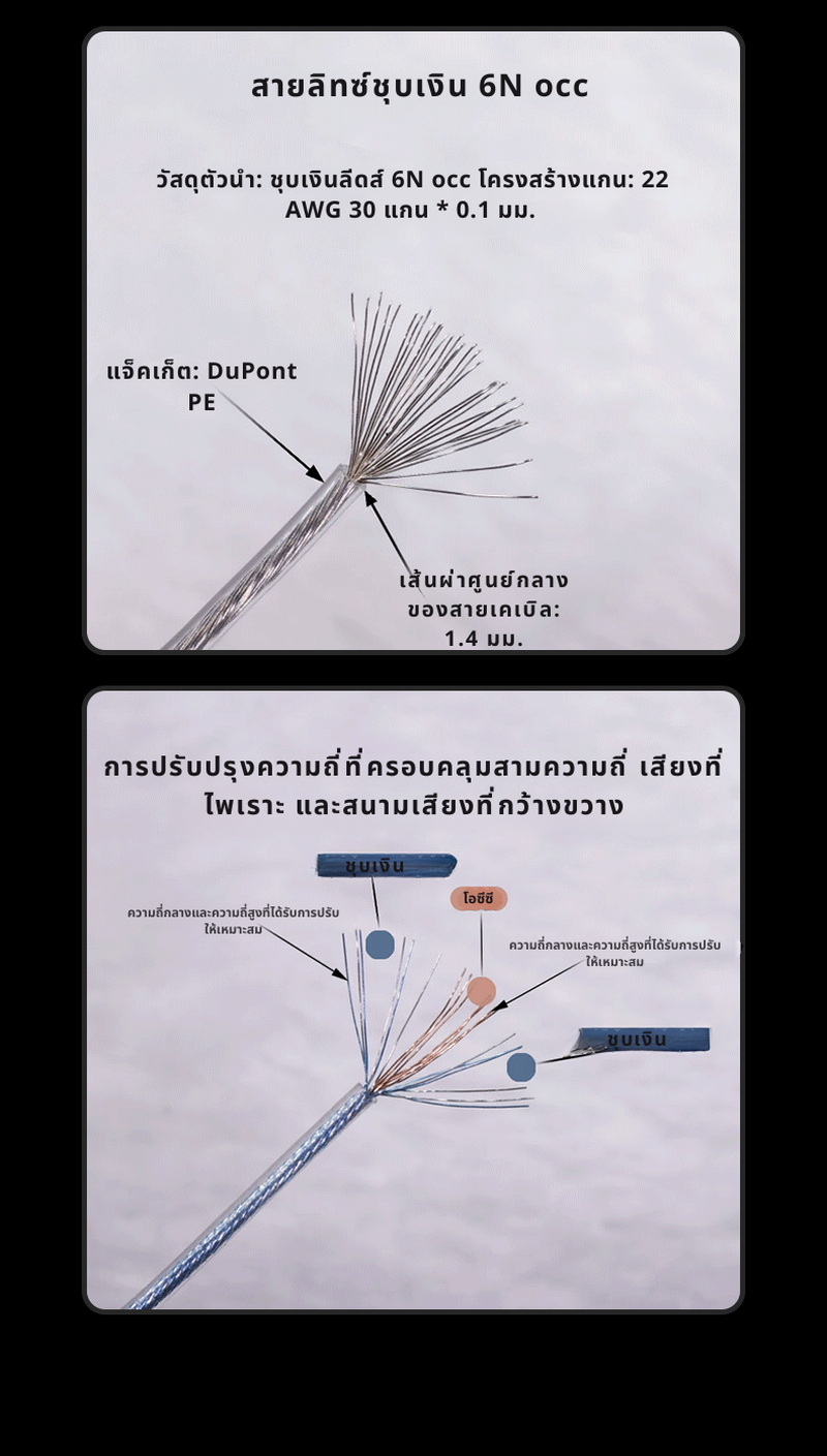 Hakugei Azur สายอัพเกรดหูฟังทองแดง OCC ชุบเงินถัก Litz ระดับเทพ ทำด้วยมือทุกขั้นตอน ประกันศูนย์ไทย [Drizzy Exclusive]