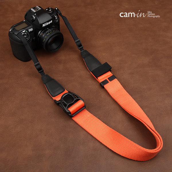สายคล้องกล้องปรับสายสั้นยาวได้ Cam-in รุ่น Ninja สีส้ม 38 mm