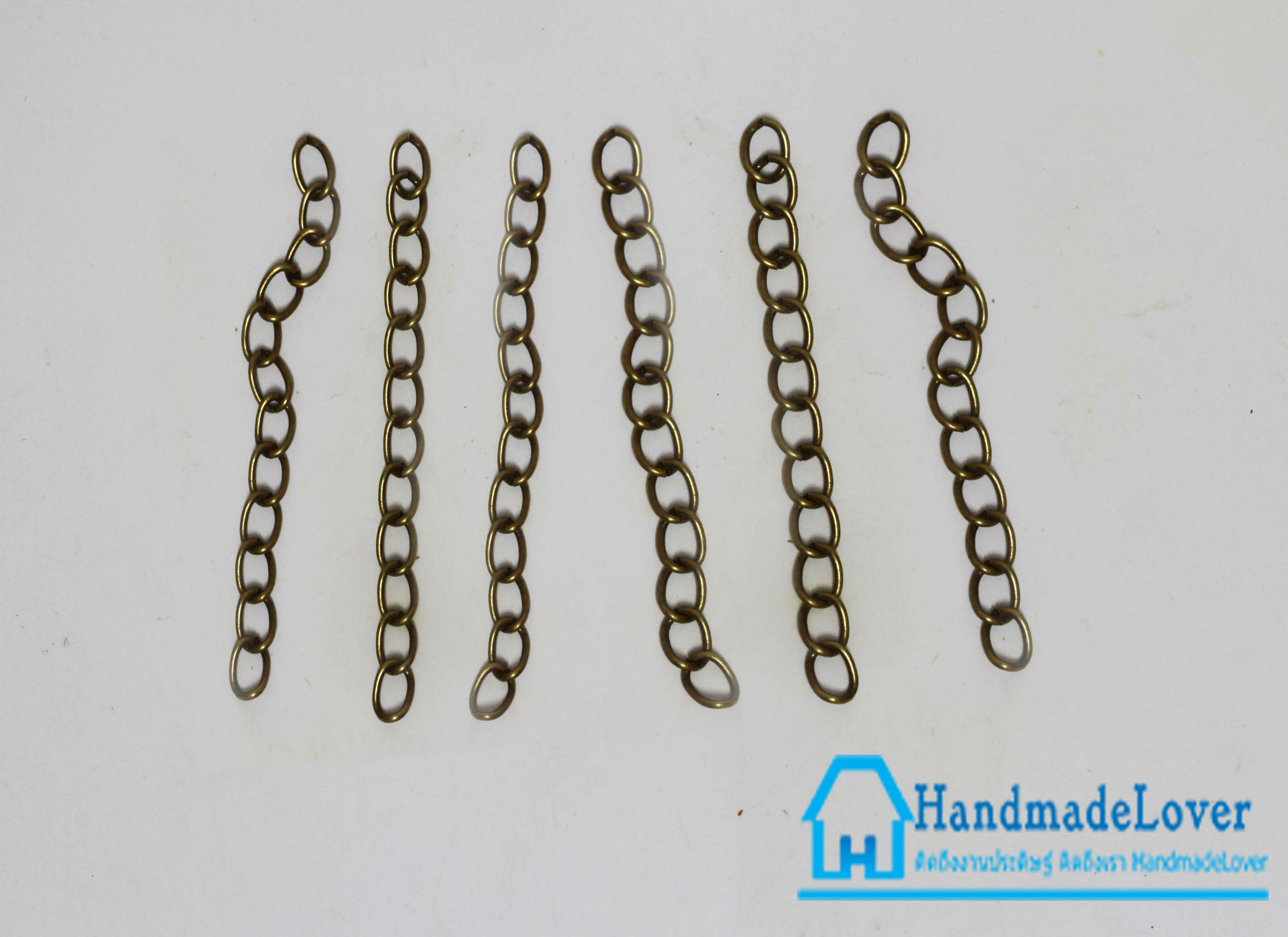 โซ่ปรับระดับสีทองรมดำ ขนาดยาว 5 ซม. (ไม่มีตุ้ม) [งานจีน] [แพ็ค 10 ชิ้น]