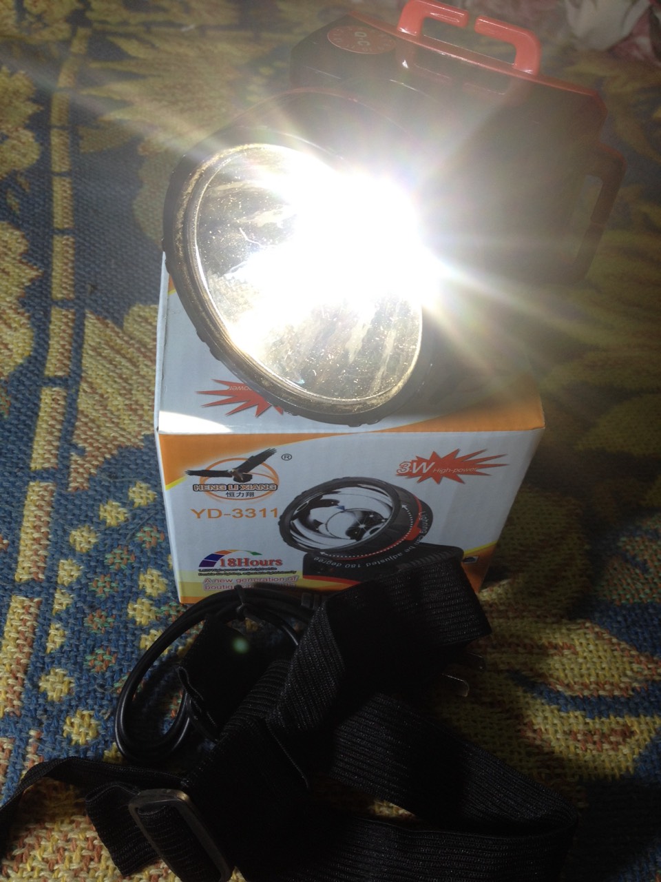 ไฟฉายคาดหน้าผาก YD-3311 (1 LED) 3w (ไฟกรีดยาง)