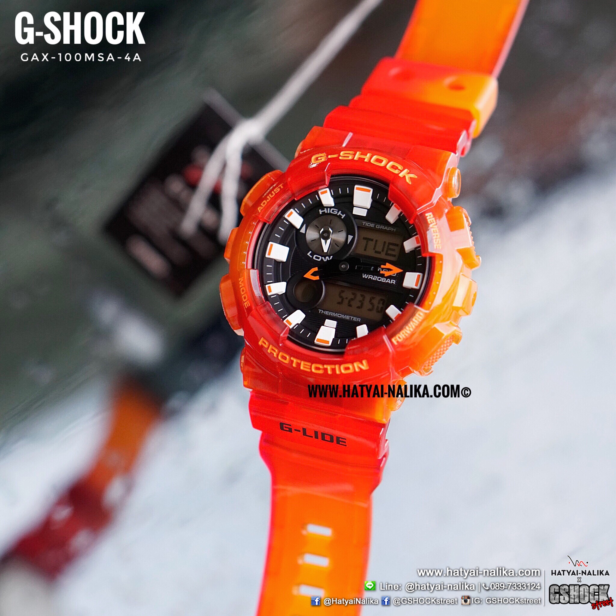 นาฬิกา Casio G-Shock G-LIDE GAX-100 Marine Summer Jelly series รุ่น GAX-100MSA-4A ของแท้ รับประกัน1ปี
