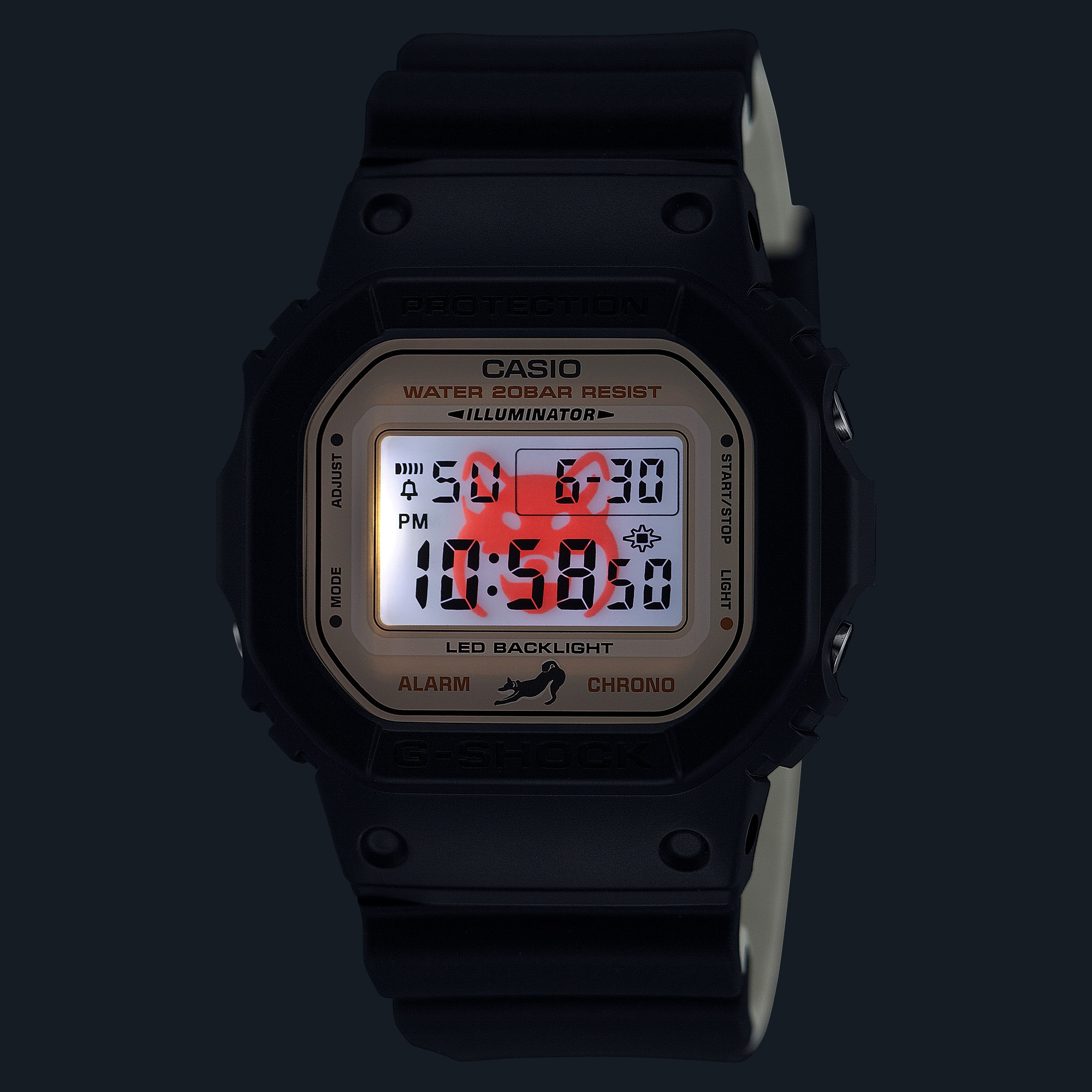 นาฬิกา คาสิโอ Casio G SHOCK Limited รุ่น DW-5600SHB-1 Japan Limited Shiba Inu series ของแท้ รับประกัน1ปี
