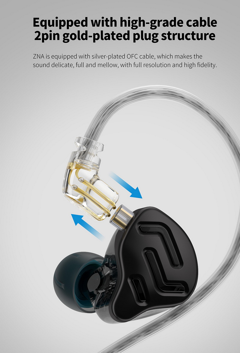 KZ ZNA หูฟัง Hybrid 2 ไดรเวอร์ 1BA+1DD ประกันศูนย์ไทย