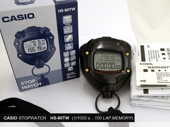 นาฬิกาจับเวลา คาสิโอ casio STOPWATCH SPORTY รุ่น HS-80TW (MULTI-FUNCTION) ของแท้ รับประกัน 1 ปี