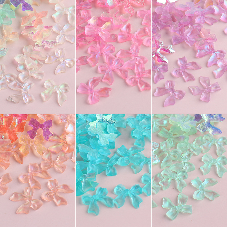 ( โบว์แต่งเล็บ กล่อง6ช่อง ) 3D Aurora Ribbon โบว์ติดเล็บ สีรุ้งออโรร่า ชุดรวม 6สี โบว์ตกแต่งเล็บ อะไหล่ติดเล็บ