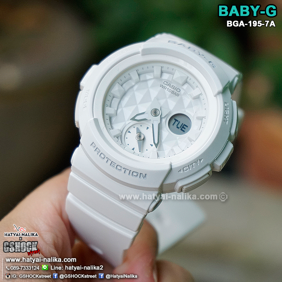นาฬิกา Casio Baby-G BGA-195 Studs Dial series รุ่น BGA-195-7A ของแท้ รับประกัน1ปี
