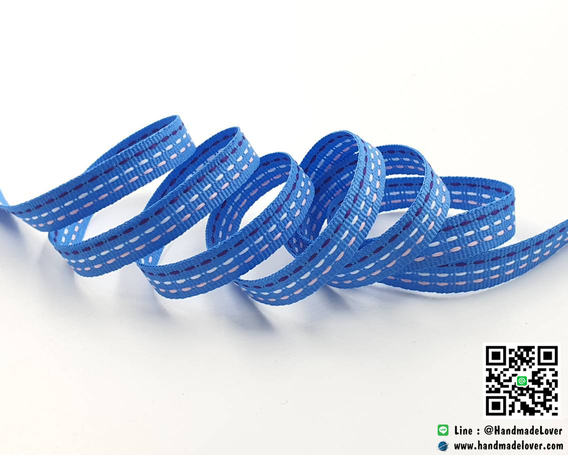 ริบบิ้นผ้า สีฟ้า ขนาด 10 mm