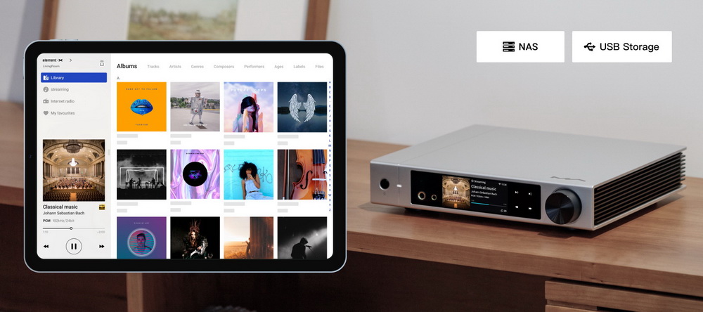 Matrix Audio Element M2 Hi-Res Music Streamer เครื่องเล่นเพลงเครือข่ายแบบตั้งโต๊ะ