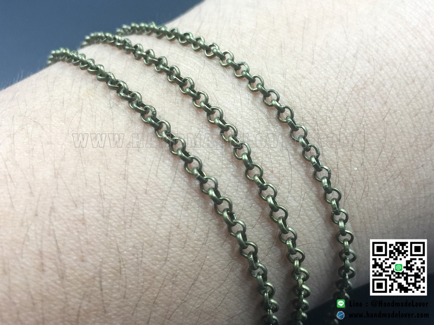 โซ่ สีทองรมดำ ขนาด 2 mm. (ห่วงกลม)