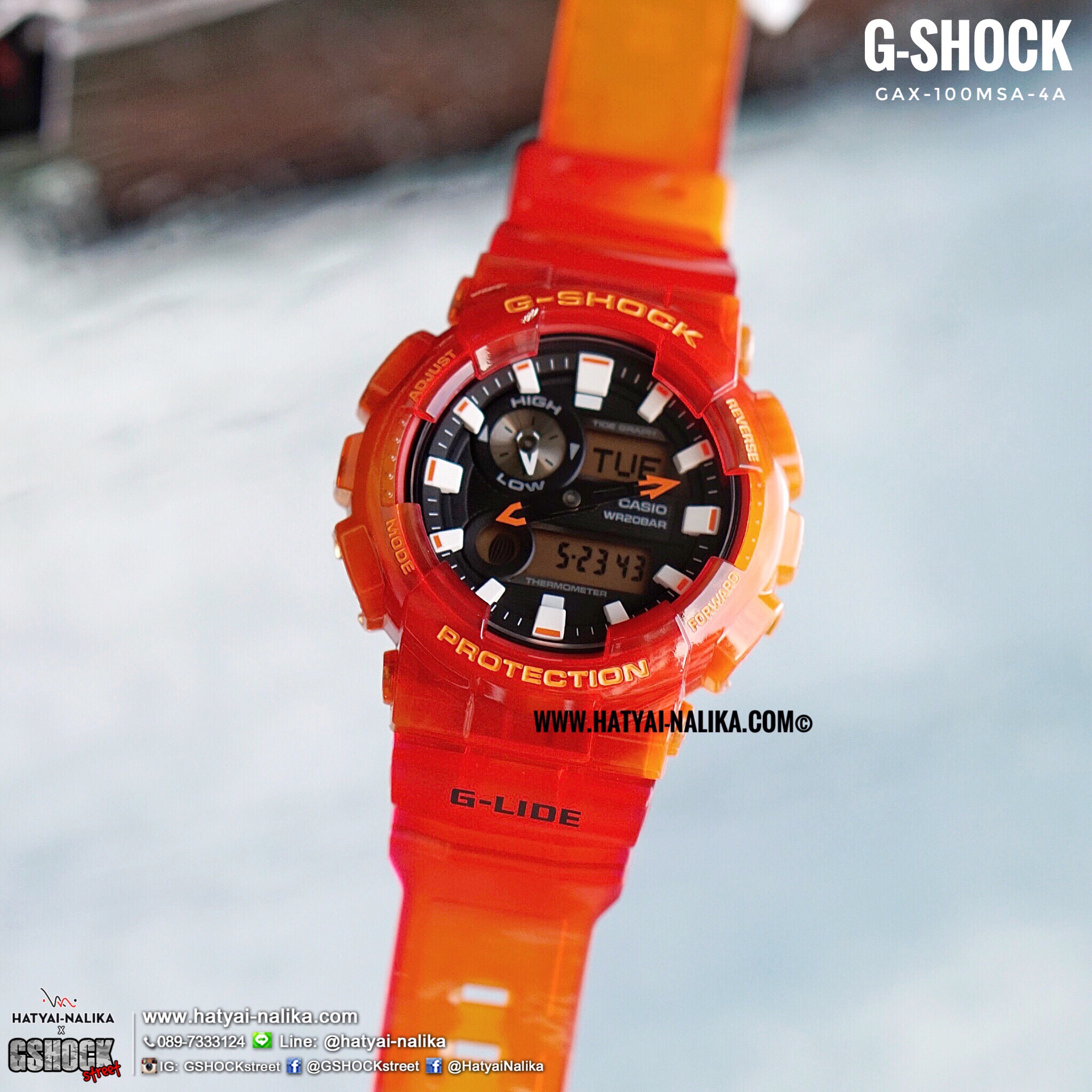 นาฬิกา Casio G-Shock G-LIDE GAX-100 Marine Summer Jelly series รุ่น GAX-100MSA-4A ของแท้ รับประกัน1ปี