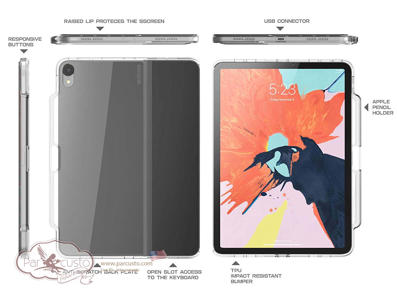 เคสกันกระแทก Apple iPad Pro 11 inch (2018) [Halo] จาก i-Blason [Pre-order USA]