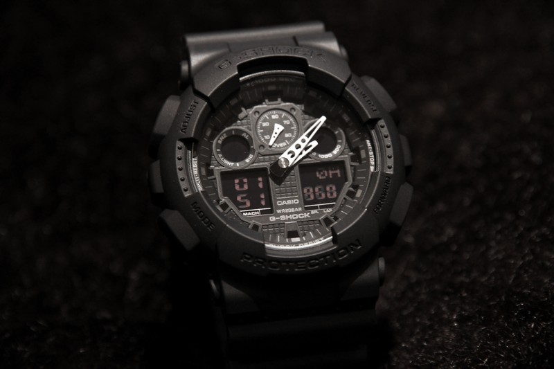นาฬิกา คาสิโอ Casio G-Shock Standard Analog-Digital Three-Eye Dial รุ่น GA-100-1A1DR (DARK KNIGHT)