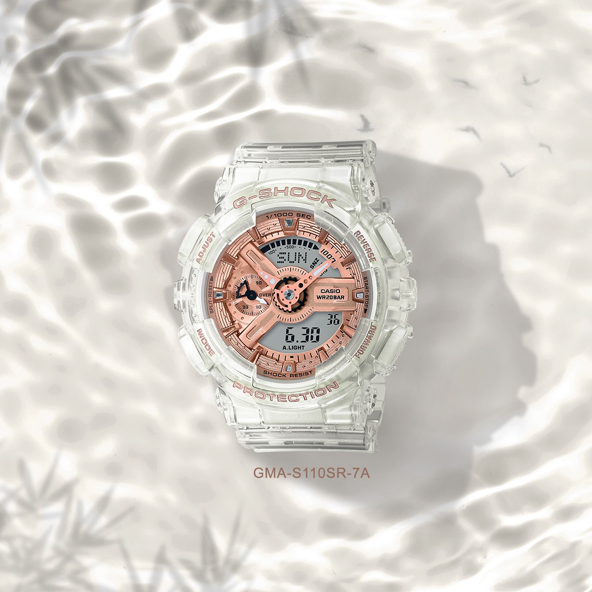 นาฬิกา Casio G-Shock มินิ S-Series Special Color GMA-S110SR Skeleton Rose Gold series รุ่น GMA-S110SR-7A ของแท้ รับประกัน1ปี