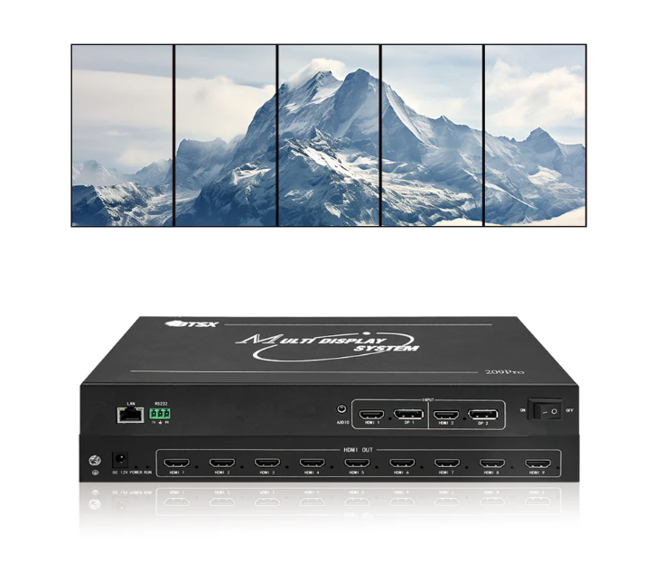 4K60Hz HDMI Video Wall Controller PIP Multi-screen Processor 1x5 1x7 1x9 4x1 3x1