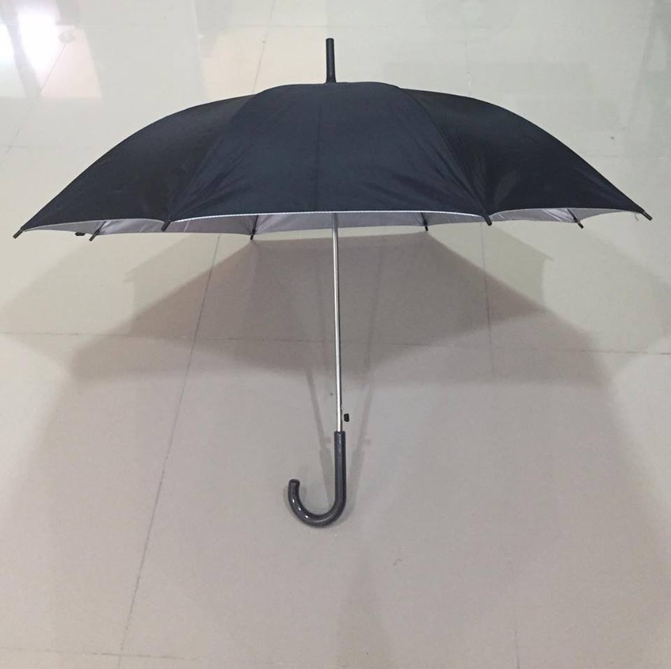 ร่มพระสีดำ ตอนเดียว 24 นิ้ว ผ้า UV โครงโลหะ ออโต้เปิด ปลอกPVC