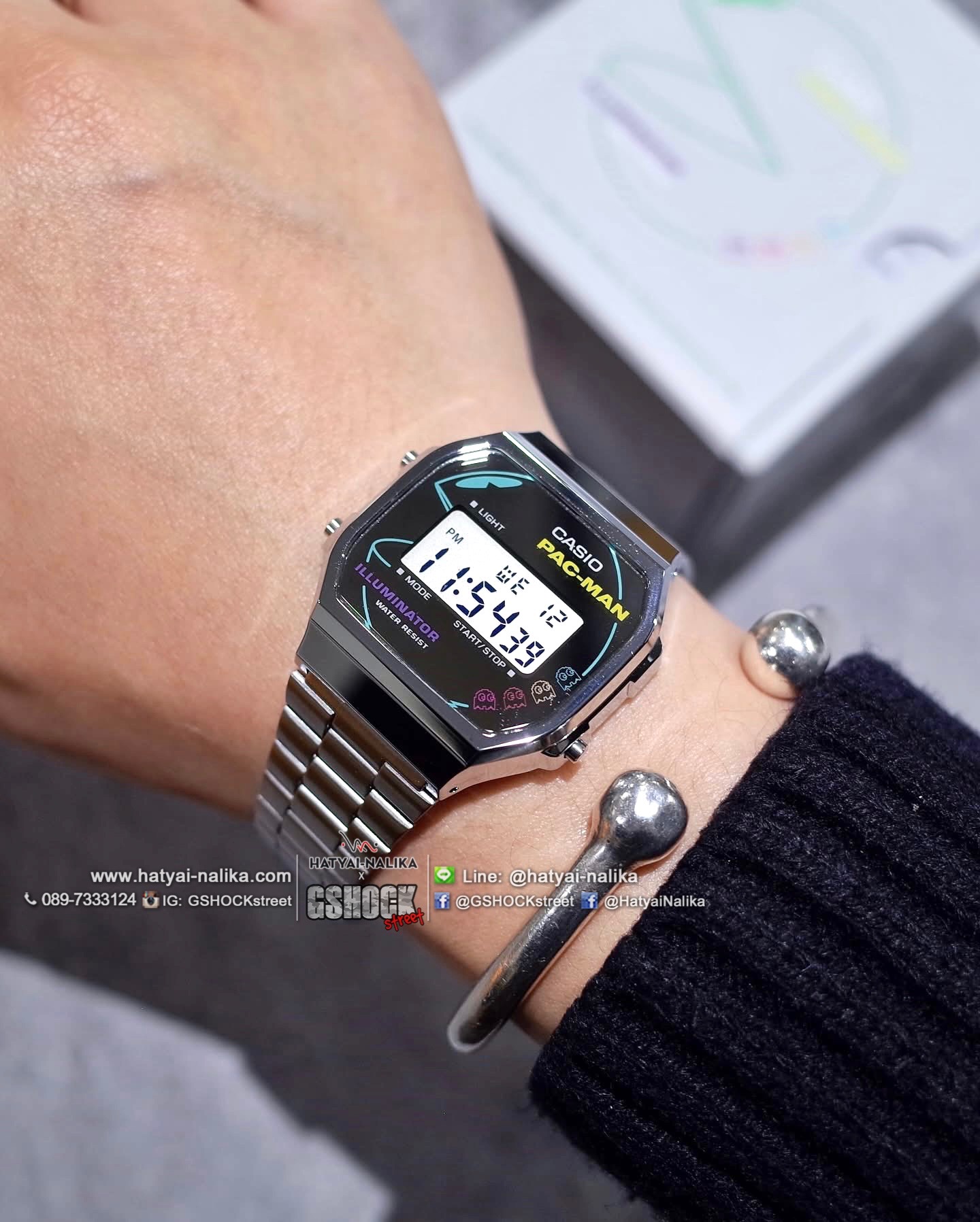 นาฬิกา คาสิโอ CASIO x PAC-MAN Limited Collaboration models รุ่น A168WEPC-7A ของแท้ รับประกัน1ปี