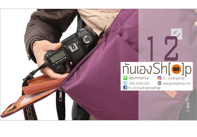 กระเป๋ากล้องเป้สะพายหลัง ผ้ากันน้ำ รุ่น Mini Camera Backpack Size L