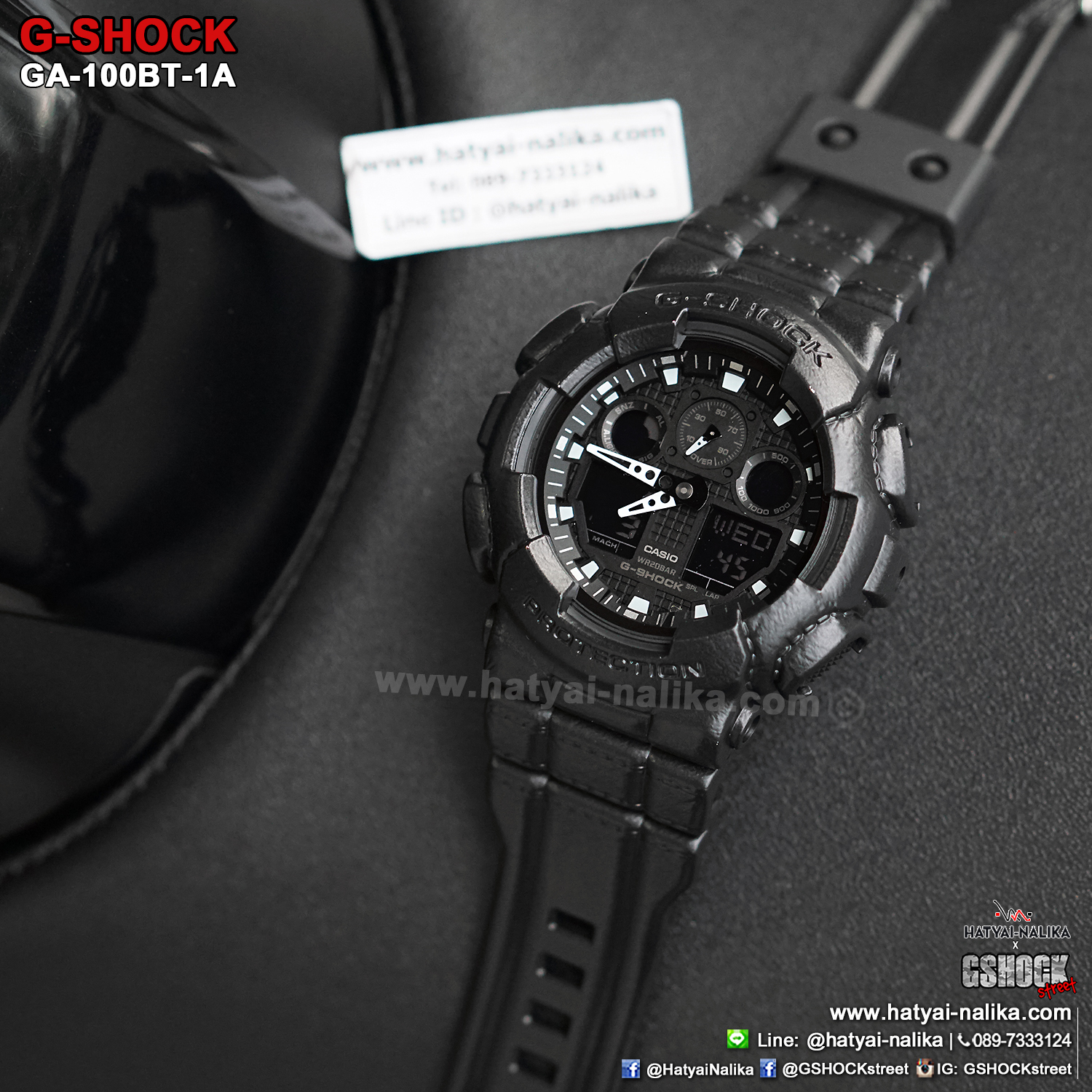 นาฬิกา Casio G-Shock Limited Black Leather Texture series รุ่น GA-100BT-1A ของแท้ รับประกัน1ปี