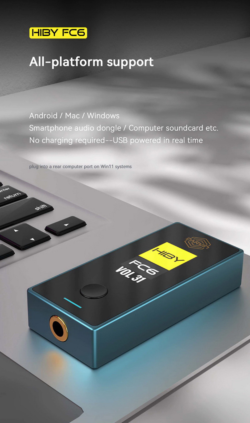 HiBy FC6 DAC/AMP พกพาแบบ R2R สถาปัตยกรรม Darwin รองรับ MQA ประกันศูนย์ไทย