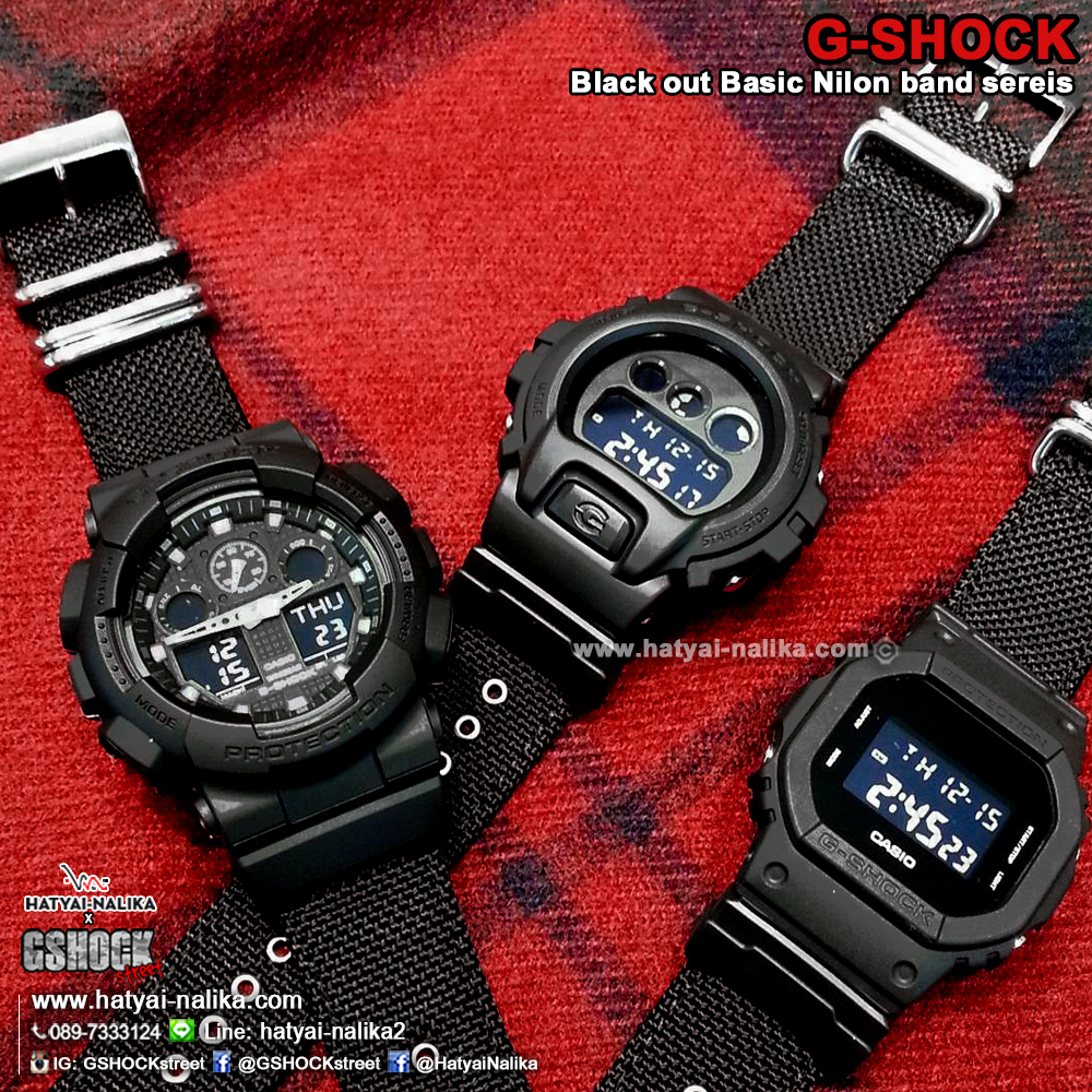 นาฬิกา Casio G-Shock Limited Black out Basic Nilon band series รุ่น DW-5600BBN-1 ของแท้ รับประกัน1ปี