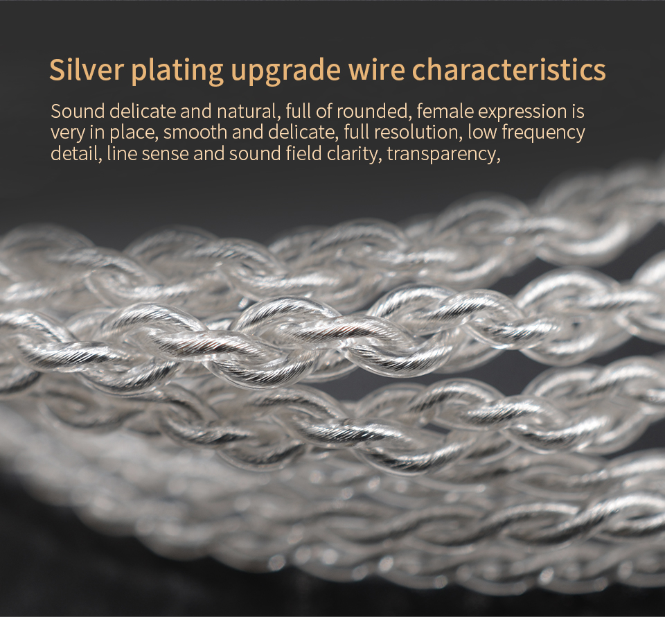 ขาย สายชุบเงินถักสำหรับ KZ ZSN สายหูฟัง 100 แกน หุ้มฉนวน kevlar fiber