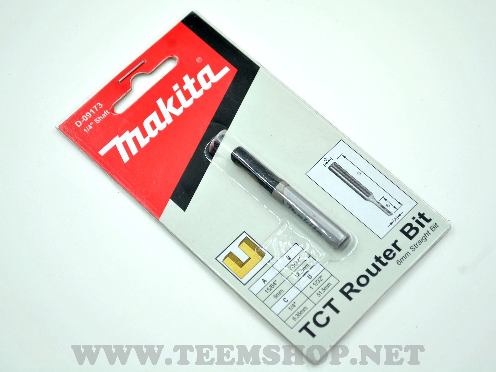 MAKITA ดอกเราเตอร์ STRAIGHT BIT 6มม.(D-09173)