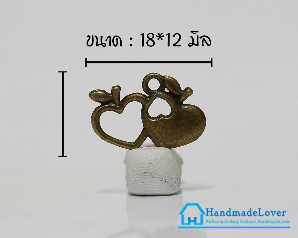 จี้โลหะ วินเทจ สีทองรมดำ รูปแอปเปิ้ล คู่