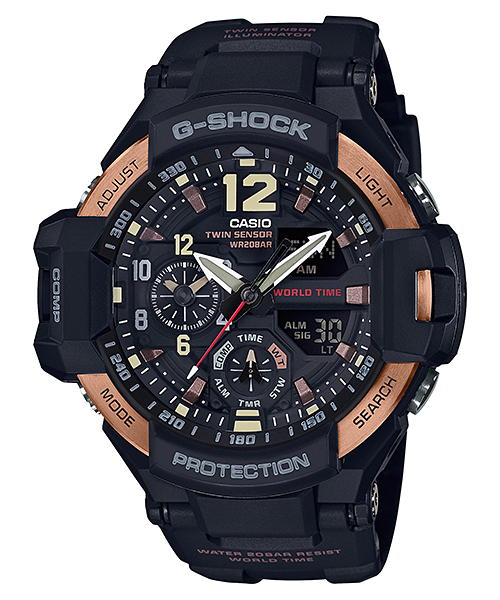 นาฬิกา Casio G-Shock นักบิน GRAVITYMASTER Vintage Rose Gold series รุ่น GA-1100RG-1A ของแท้ รับประกัน1ปี