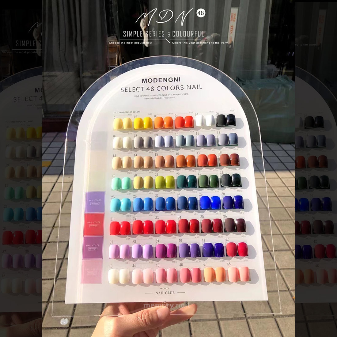 สีเจล ทาเล็บ Modengni ชุด48สี (ชาร์ทโค้ง) ยาทาเล็บเจล ขวดใหญ่15ml. แถมชาร์ตตัวอย่างสี สวยๆ