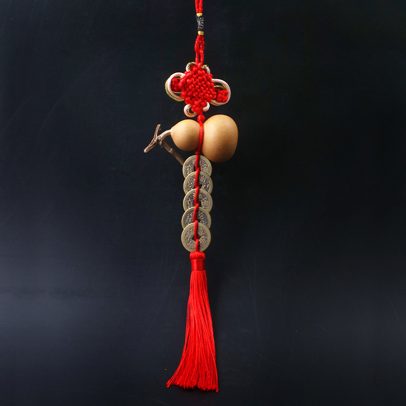 พู่แดงห้อยเหรียญจีน 5 จักรพรรดิ + น้ำเต้า มีหลายแบบให้เลือก