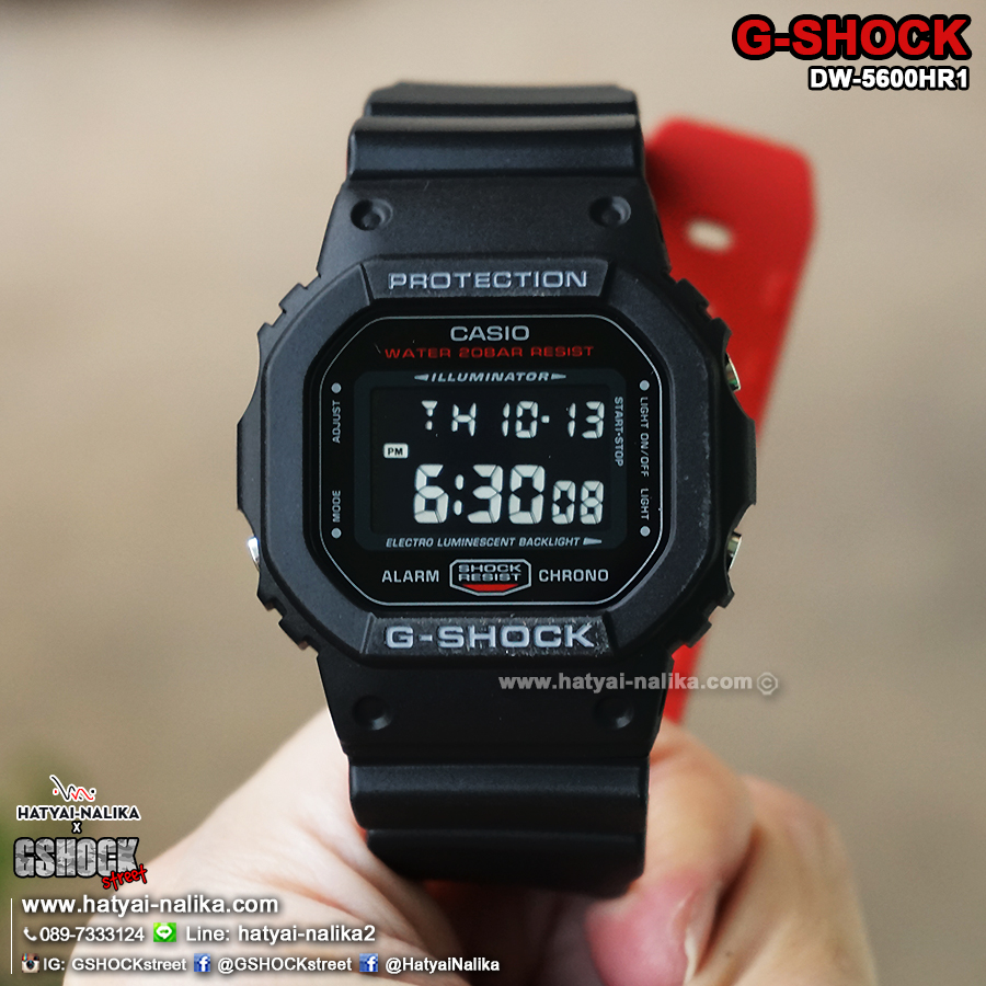 นาฬิกา Casio G-Shock Limited Heritage Black & Red (HR) series รุ่น DW-5600HR-1 ของแท้ รับประกัน1ปี