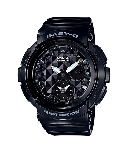 นาฬิกา Casio Baby-G BGA-195 Studs Dial series รุ่น BGA-195-1A (สีดำล้วน) ของแท้ รับประกัน1ปี