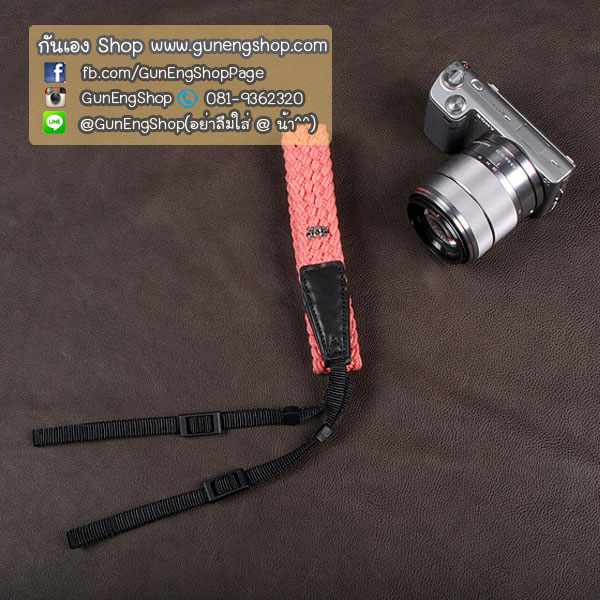 สายคล้องกล้อง cam-in Soft Cotton Twist light pink
