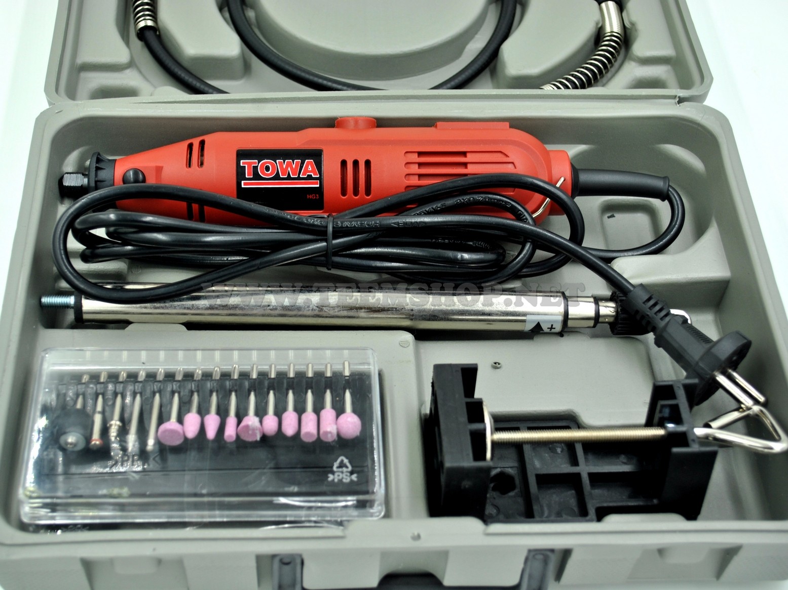 TOWA เครื่องเจียรแกน3มม. รุ่น HG-3 รุ่นปรับรอบได้ + สายอ่อน + อุปกรณ์