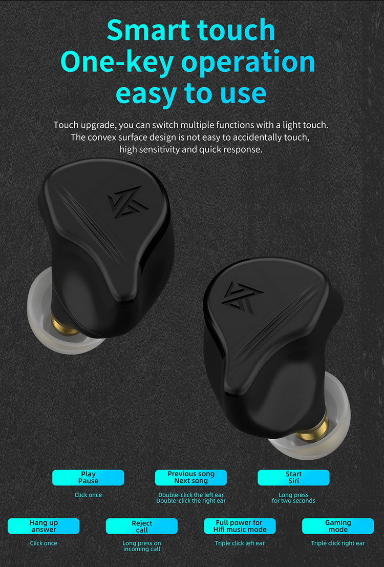 ขาย KZ VXS หูฟัง TWS หูฟังไร้สายรองรับ Bluetooth5.2 ประกันศูนย์ไทย