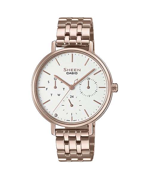 นาฬิกา คาสิโอ Casio SHEEN SAPPHIRE CRYSTAL คริสตัลแซฟไฟร์ SHE-4541 series รุ่น SHE-4541CG-7A ของแท้ รับประกัน1ปี